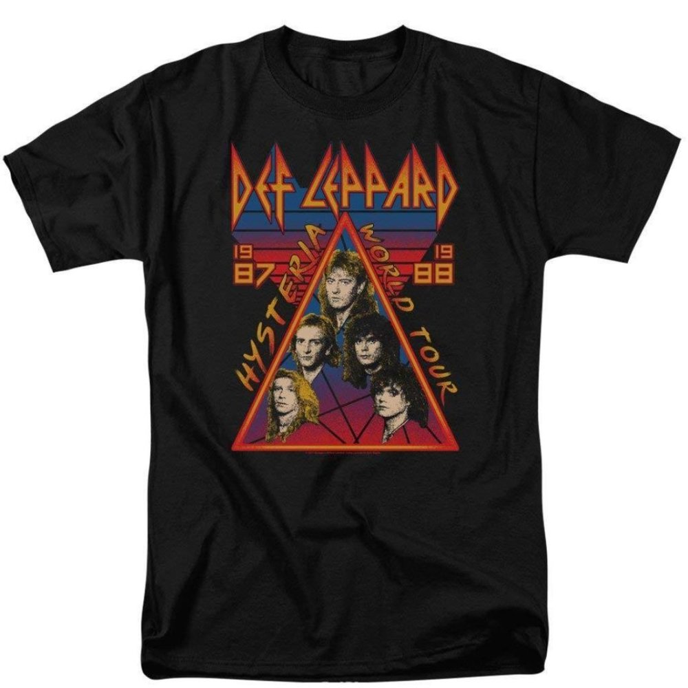 Def Leppard Vintage Style Black Retro T-Shirt